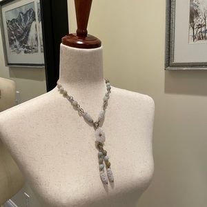 Adjustable length polished stone necklace
